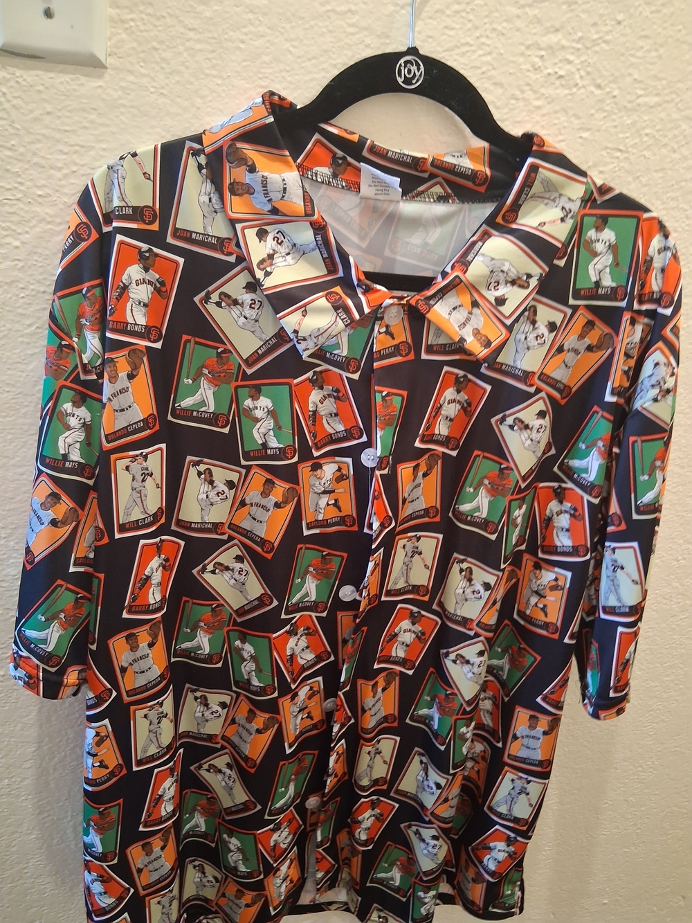 San Francisco Giants Legends  Baseball Buttunup Shirt Black & Orange XL Collard